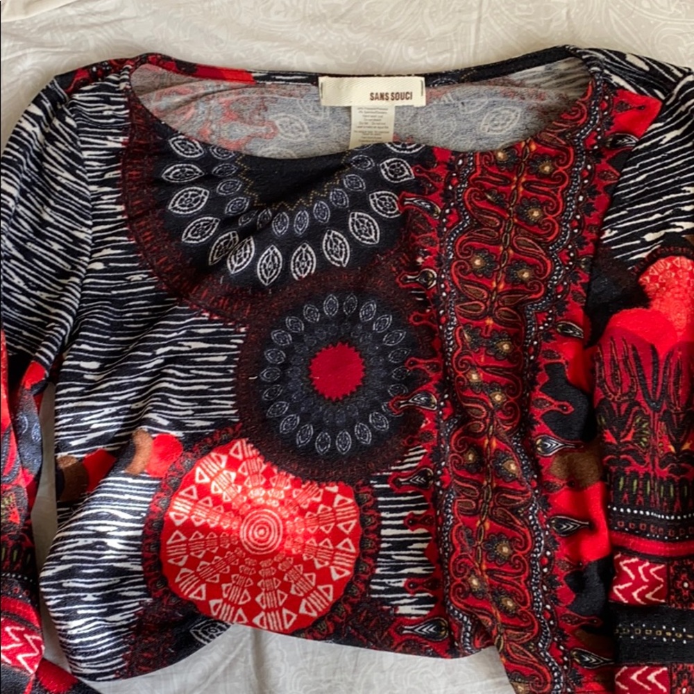 Long Sleeve Print Shirt